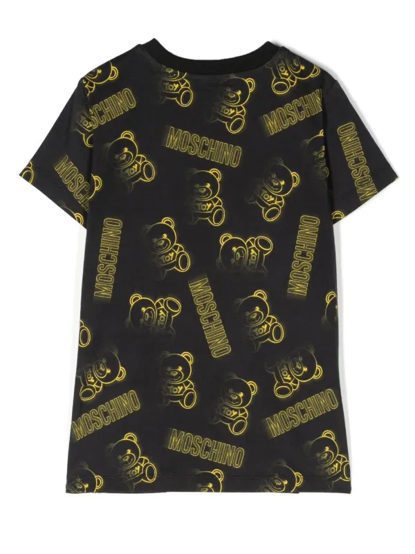 Moschino Kids teddy-print T-shirt Black FARFETCH IN