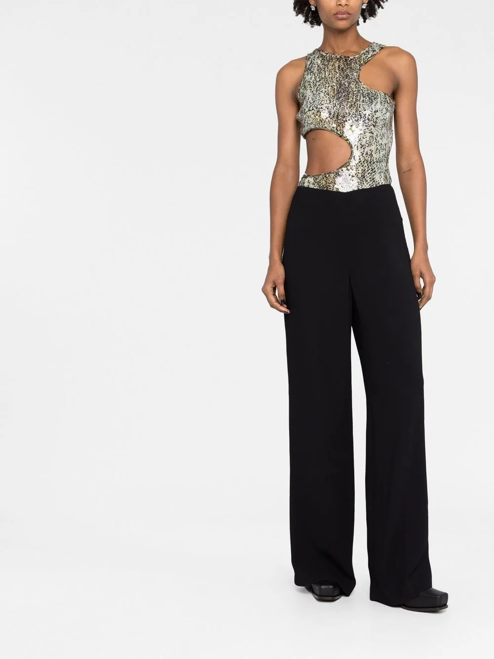 Shop Stella Mccartney High-waisted Flared Trousers In 1000 Black