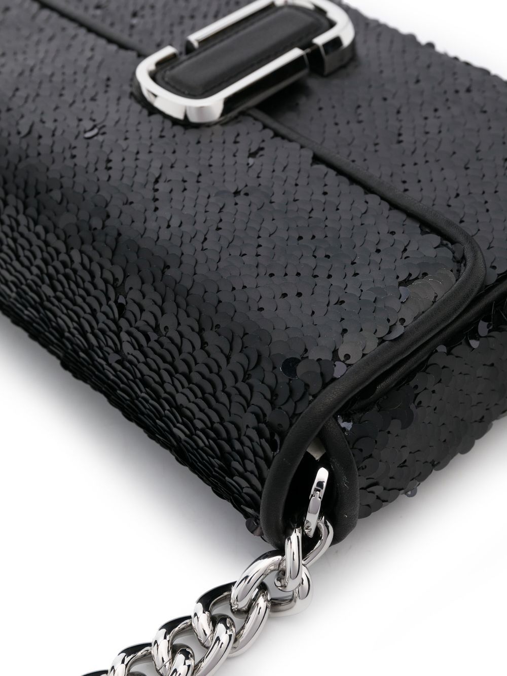 Shop Marc Jacobs The Sequin J Marc Shoulder Bag In Black