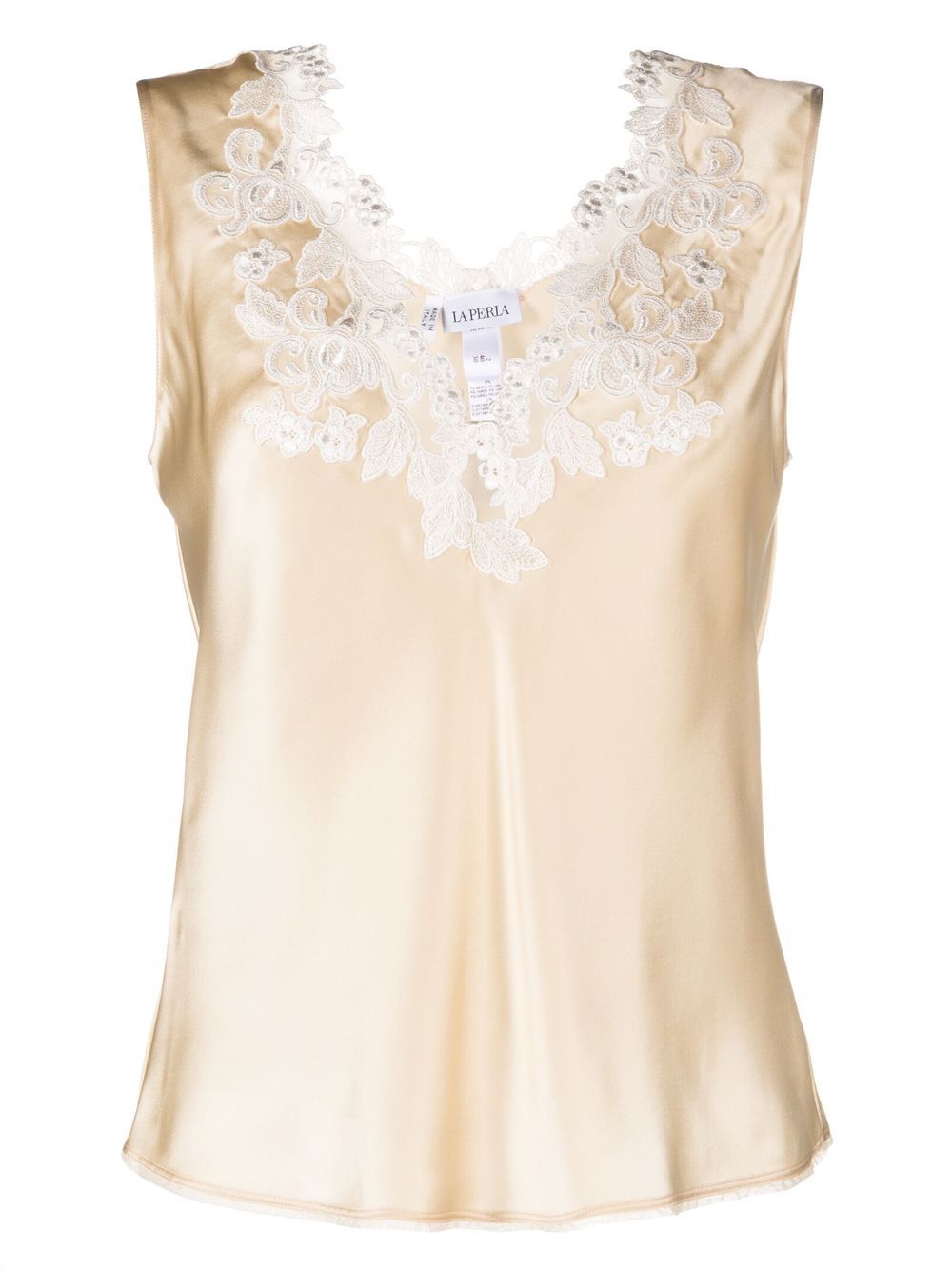 

La Perla lace-trimmed silk camisole - Neutrals