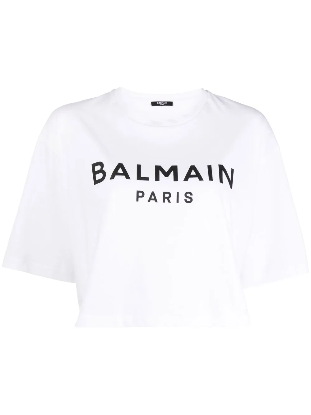 

Balmain cropped logo-print T-shirt - White