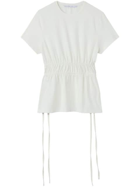 Proenza Schouler White Label ruched-detail lace-up T-shirt