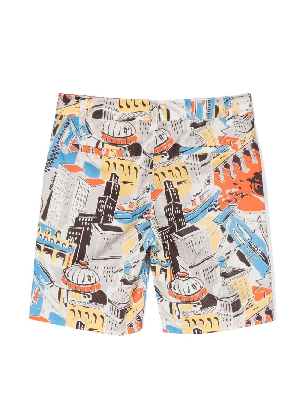 Shop Moschino Graphic-print Bermuda Shorts In 84354 - Multicolore