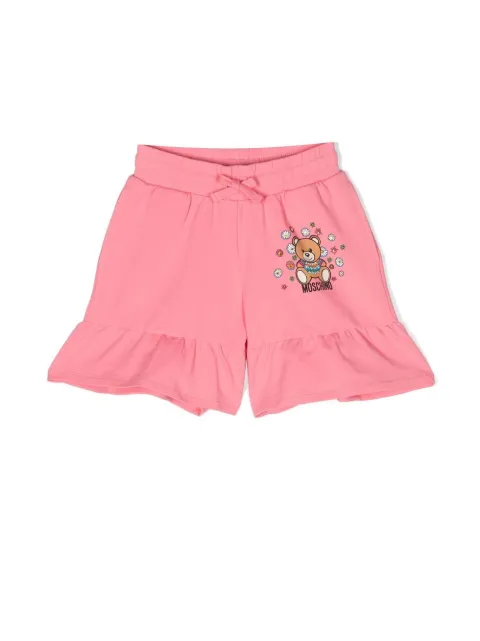 Moschino Kids short volanté à imprimé graphique