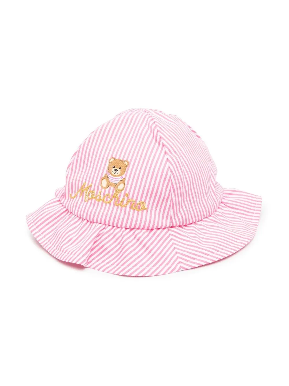 

Moschino Kids gorro de pescador Teddy Bear con logo bordado - Rosado