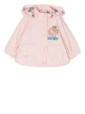 Moschino Kids logo-print hooded rain coat - Pink