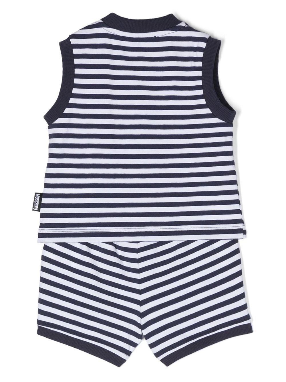 Shop Moschino Striped Sleeveless Tracksuit In Blue