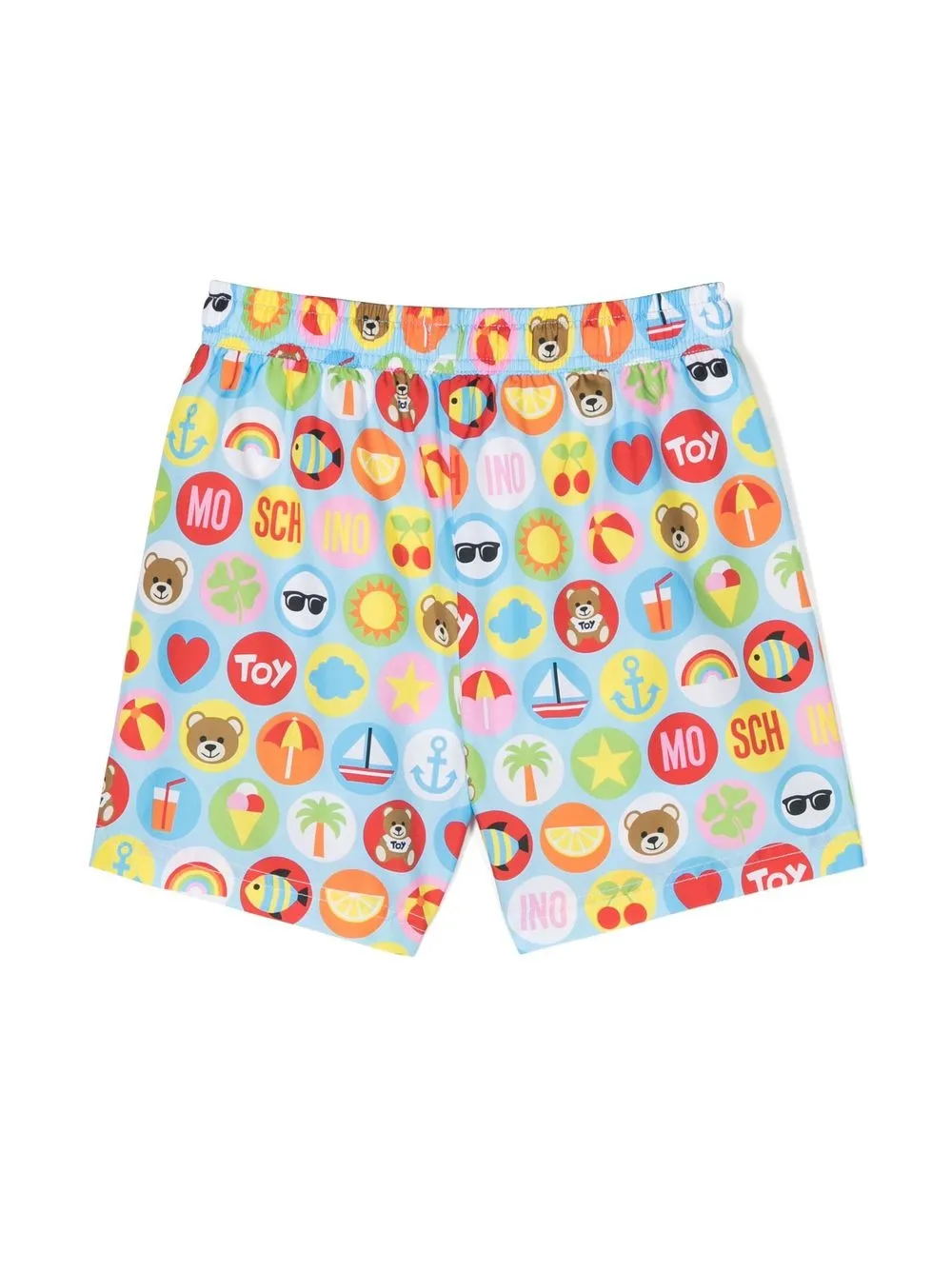 Moschino Kids Zwembroek met logoprint - Blauw