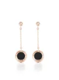 Damiani 18kt rose gold D. Side onyx drop earrings