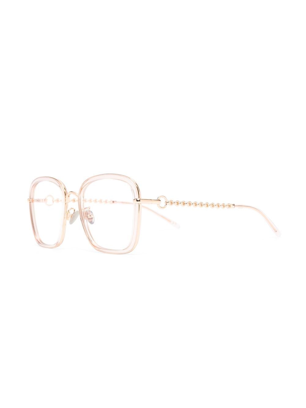 Shop Pomellato Eyewear Square-frame Chain-link Optical Glasses In Pink