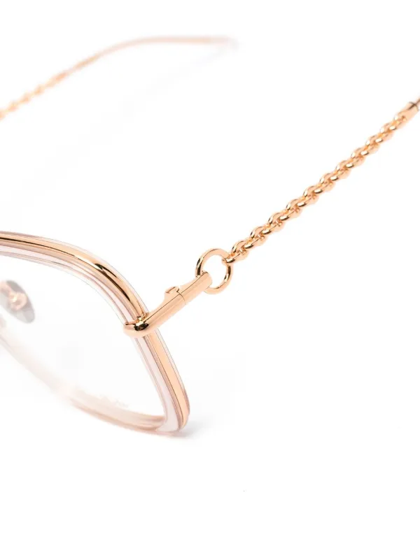 Geometric Frame Metal Chain Glasses, For 19375179_43189937_600.jpg main image 4