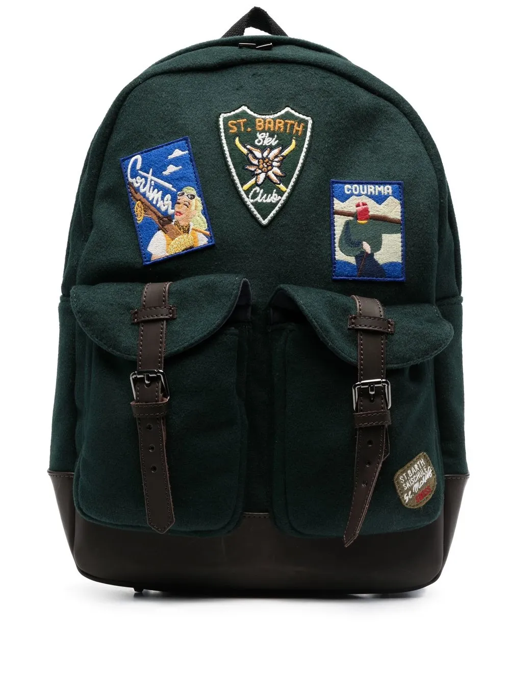 

MC2 Saint Barth logo-patch zip-up backpack - Green