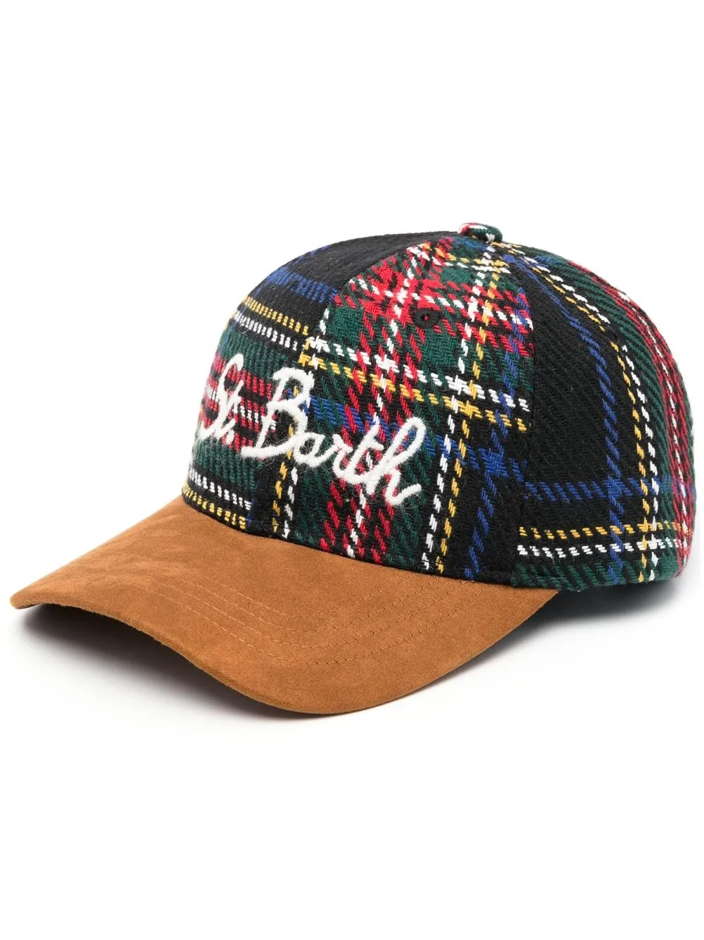 

MC2 Saint Barth logo-print check-pattern baseball cap - Brown