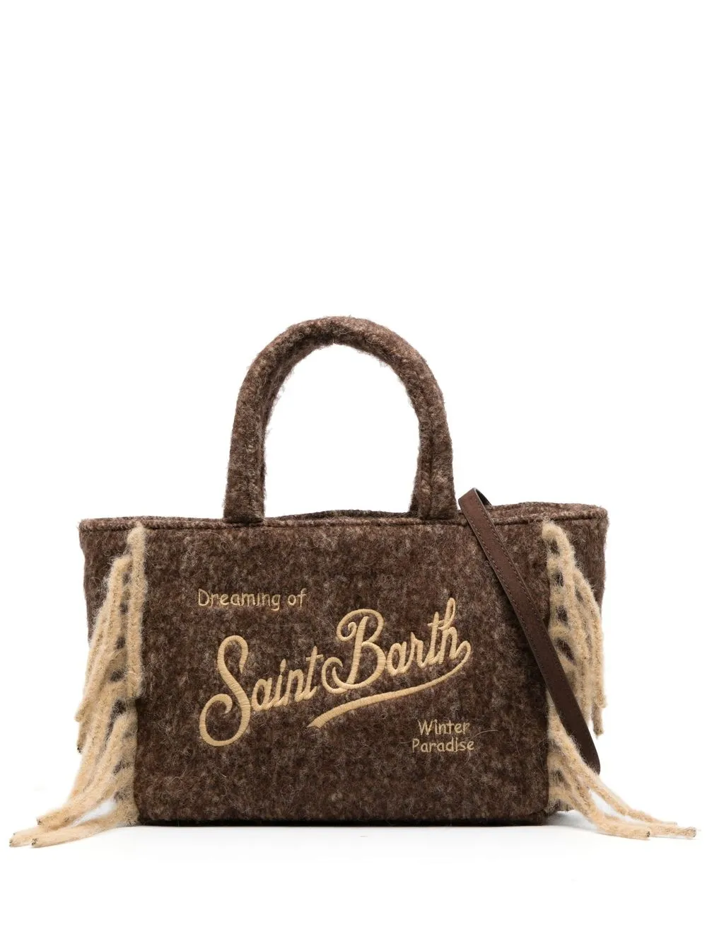 

MC2 Saint Barth Colette Blanket tassel tote bag - Brown