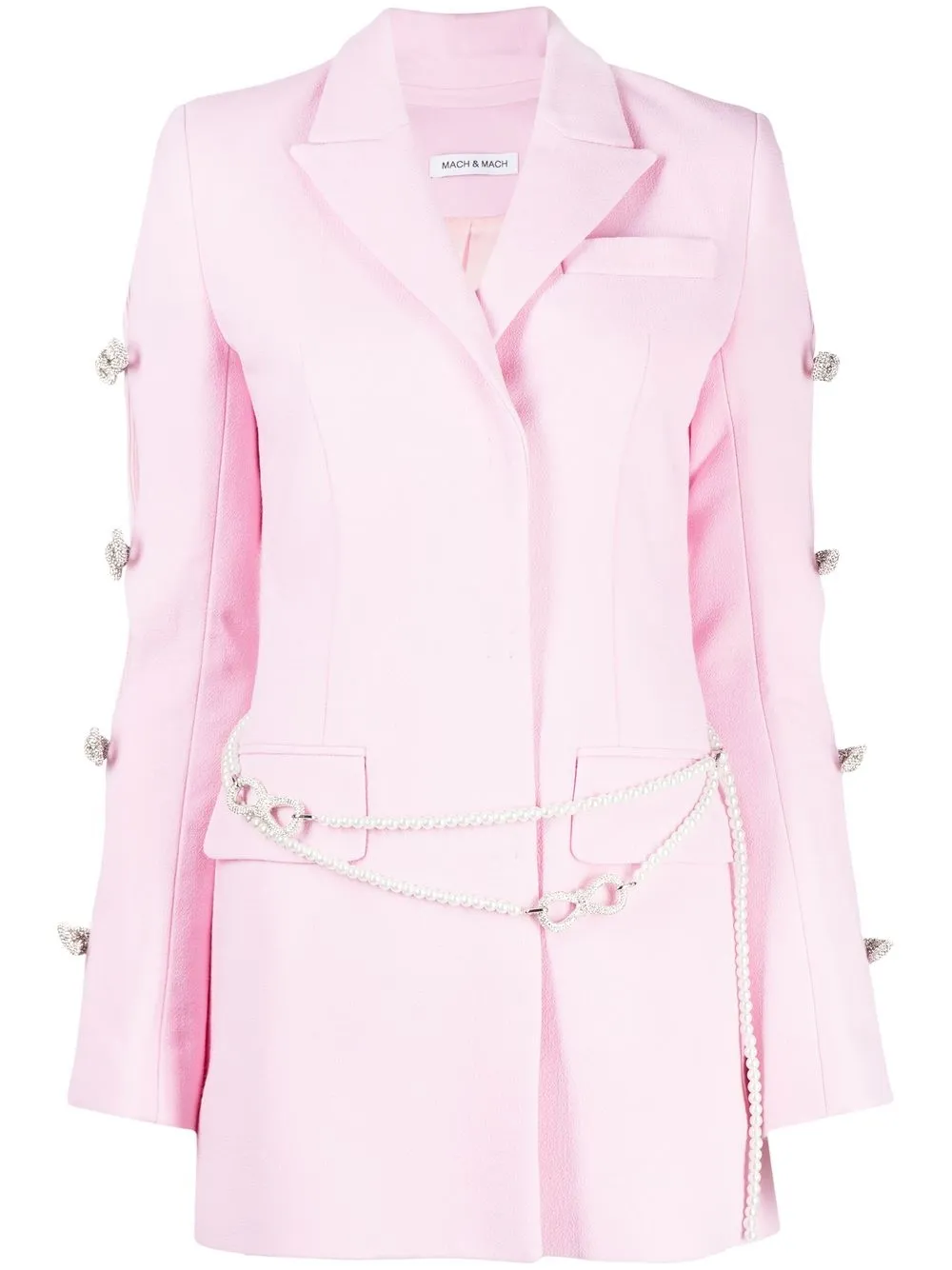 

MACH & MACH crystal-bow cut-out blazer dress - Pink