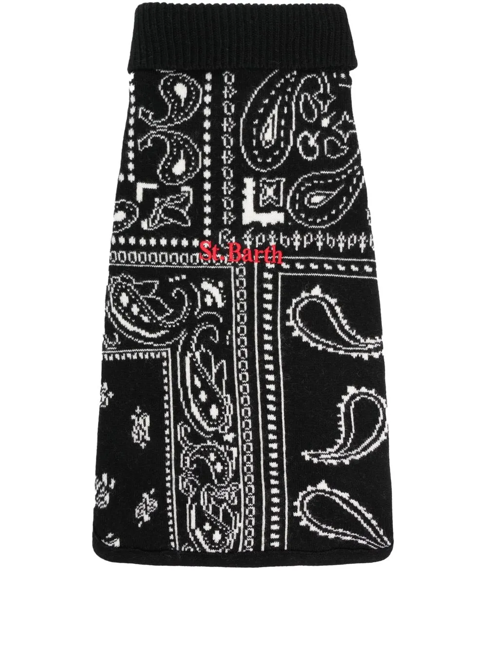 

MC2 Saint Barth patterned intarsia-knit dog coat - Black