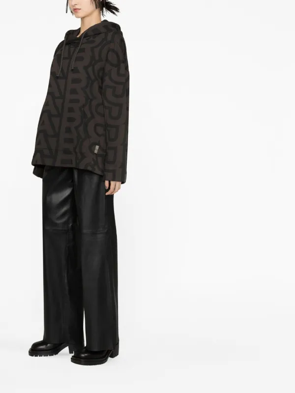 Marc Jacobs Monogram Oversized Drawstring Hoodie | Black