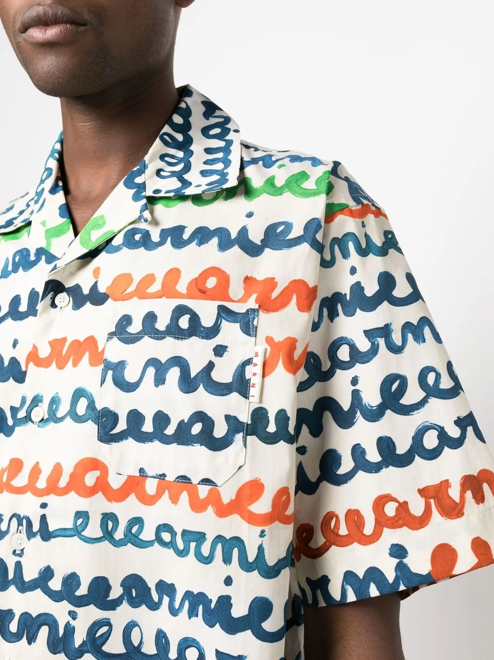 Marni script-print Cotton Shirt - Farfetch