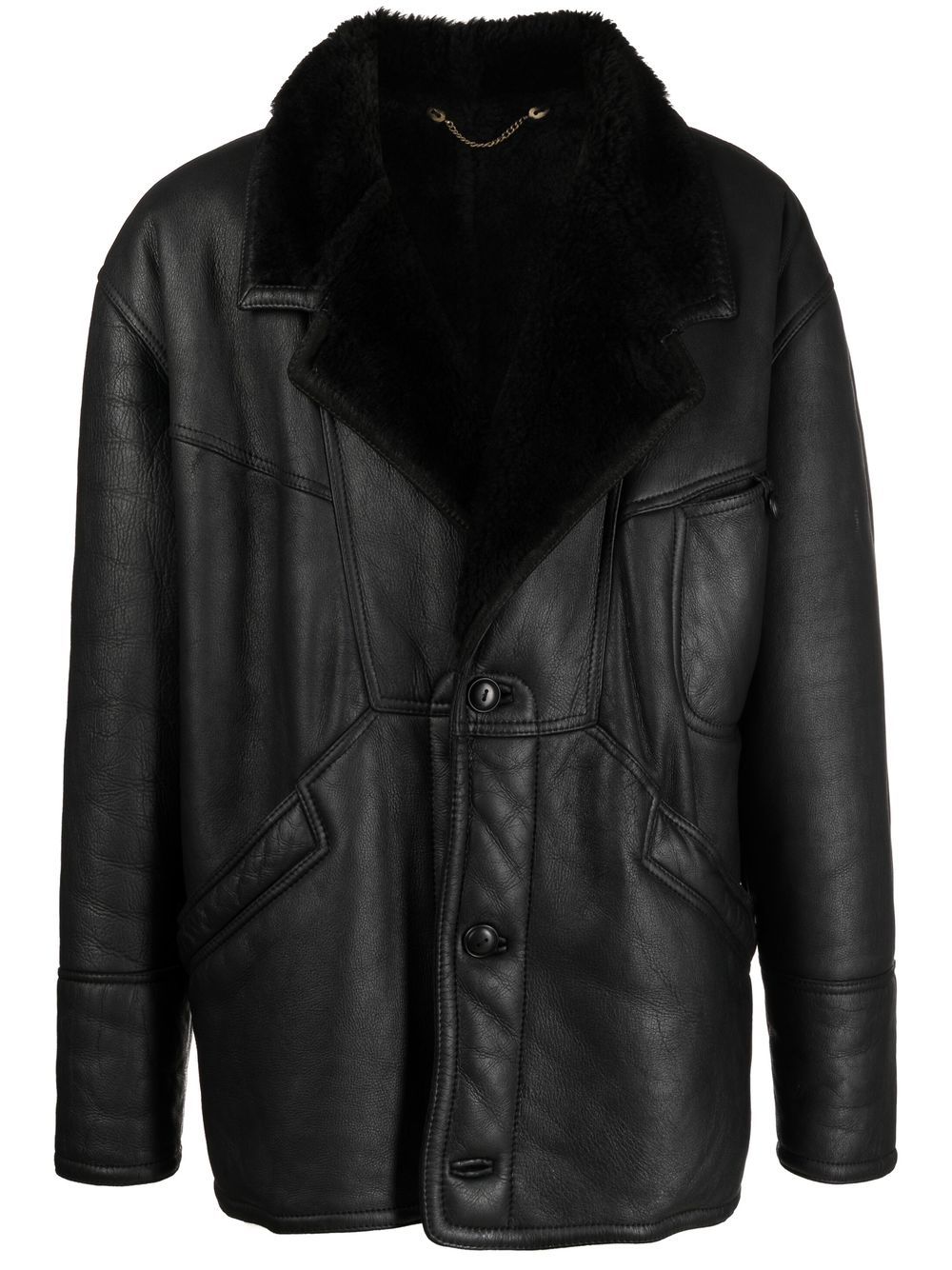 Image 1 of A.N.G.E.L.O. Vintage Cult 1980s shearling-lined leather coat