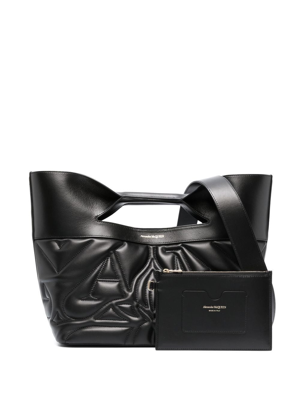 Shop Alexander Mcqueen Quilted Leather Tote Bag In Black