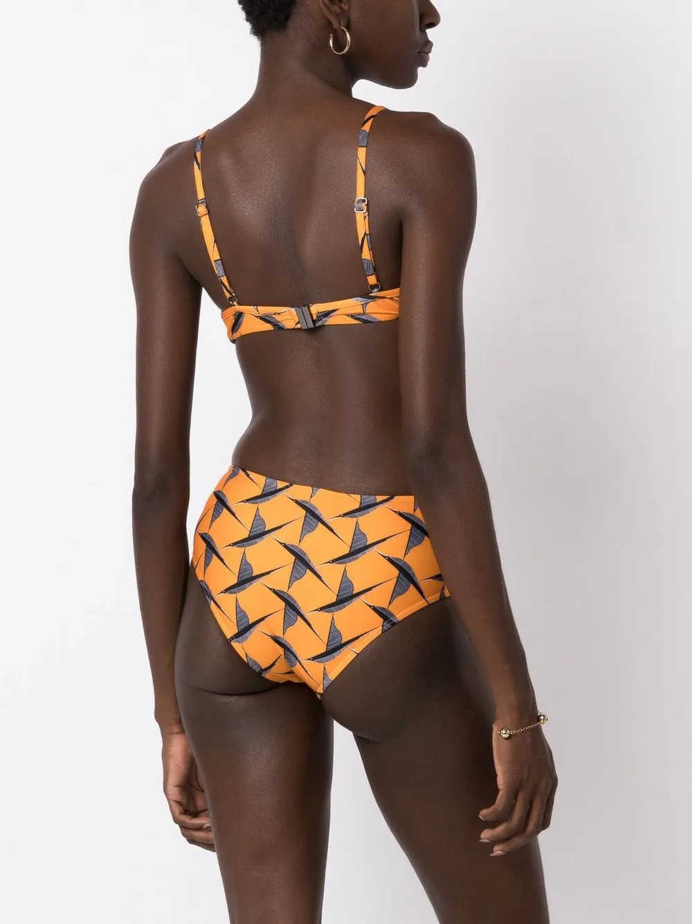 Shop Lygia & Nanny Verônica Twisted Bikini Set In Orange