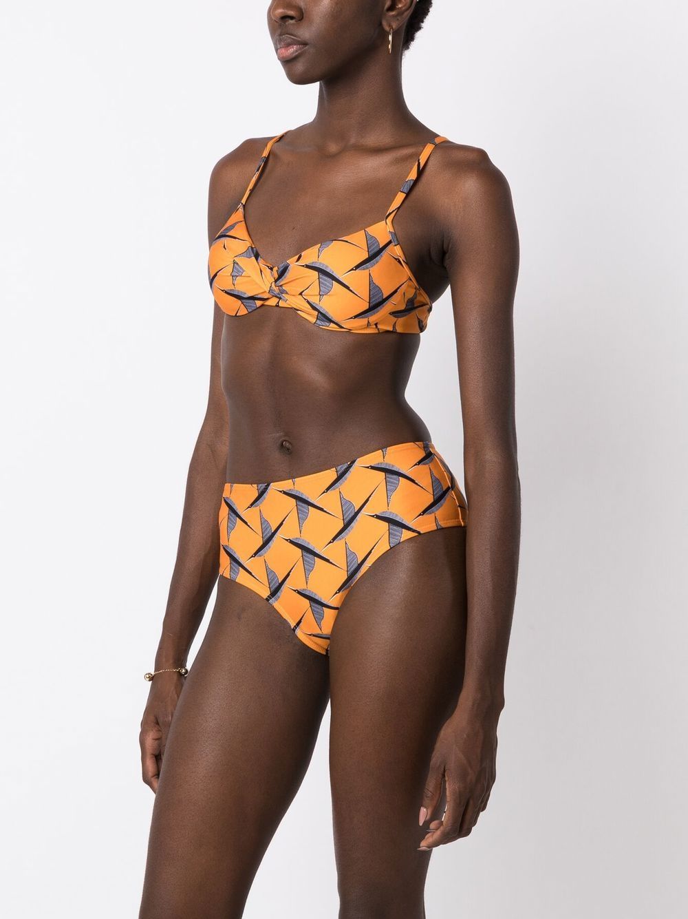 Shop Lygia & Nanny Verônica Twisted Bikini Set In Orange