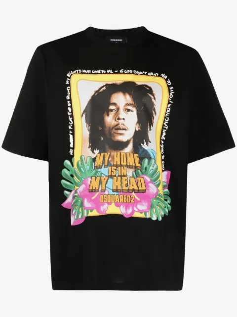 DSQUARED2 playera con cuello redondo y estampado gráfico