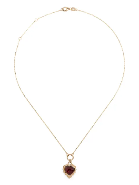 Foundrae 18kt yellow gold Miniature Medallion garnet necklace