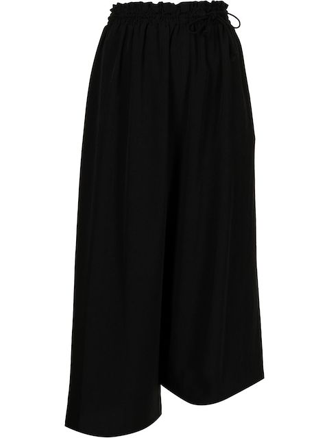 Y's elasticated-waist wide cropped trousers