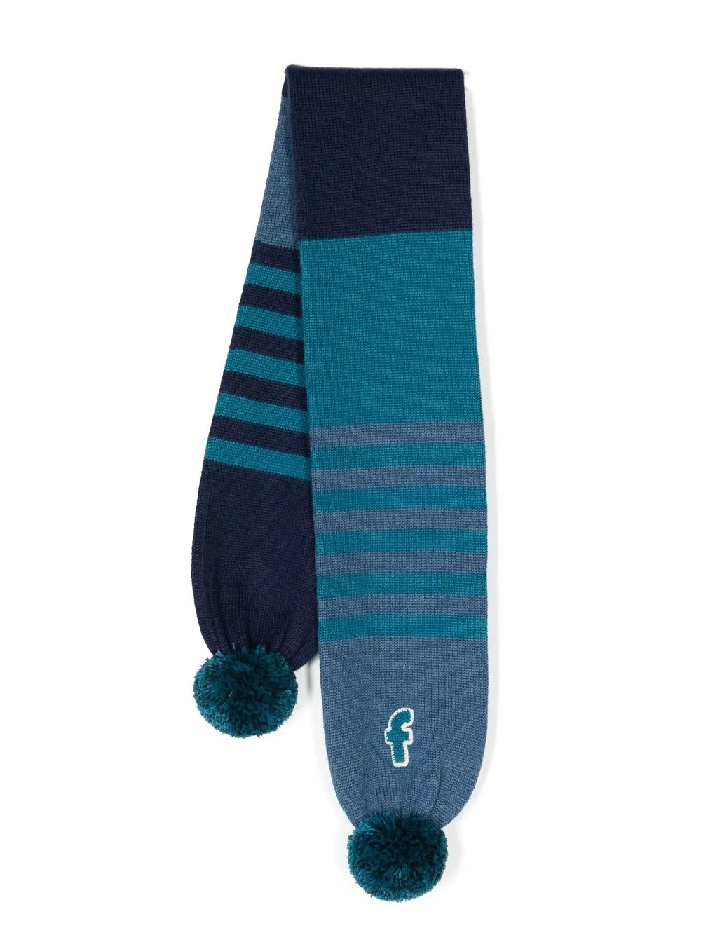 

Familiar logo-patch pompom scarf - Blue