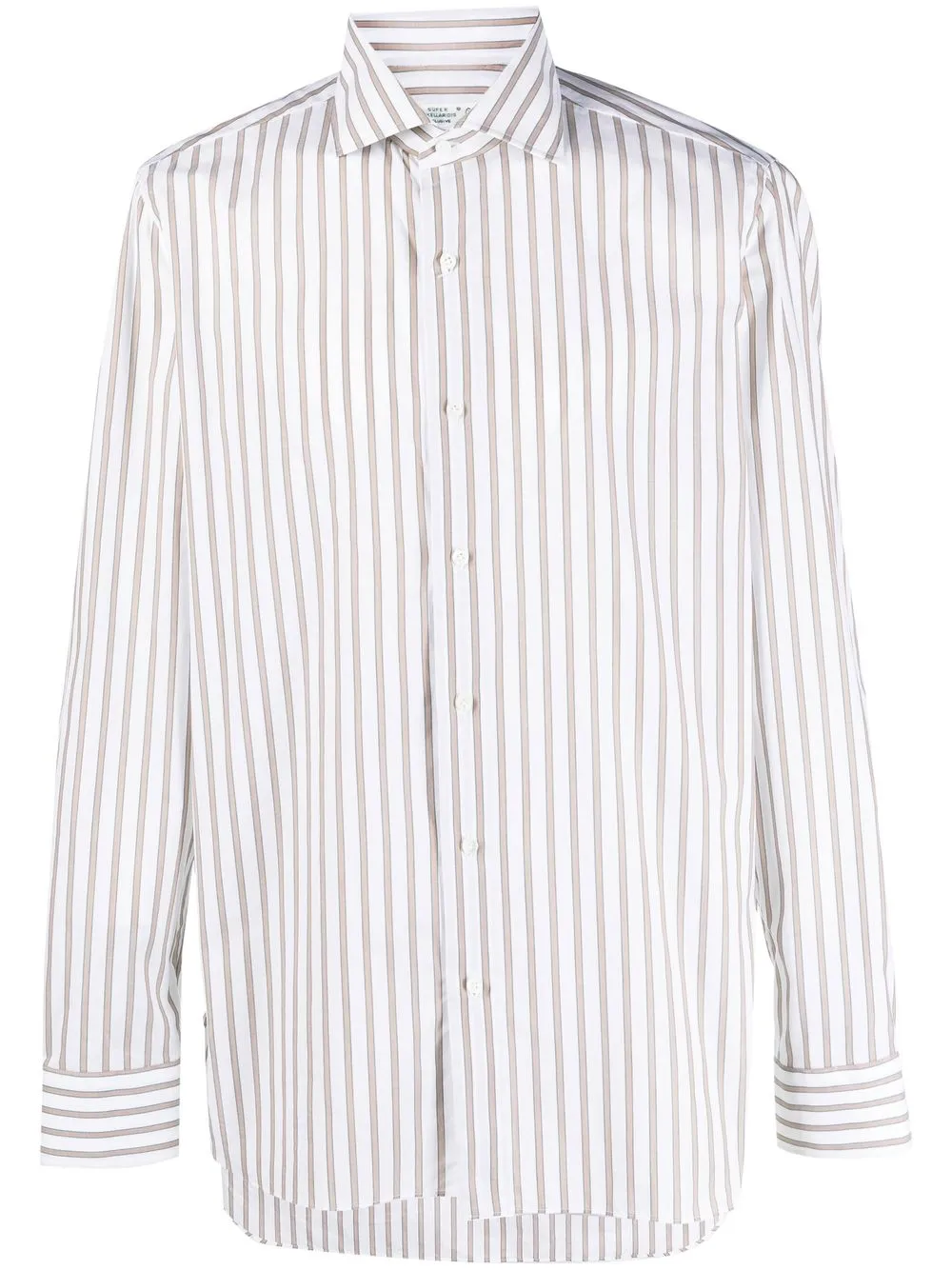 Borrelli Cotton Striped Shirt In Brown