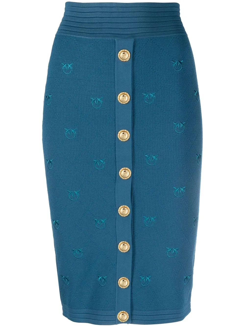 

PINKO jacquard Love Birds knitted skirt - Blue