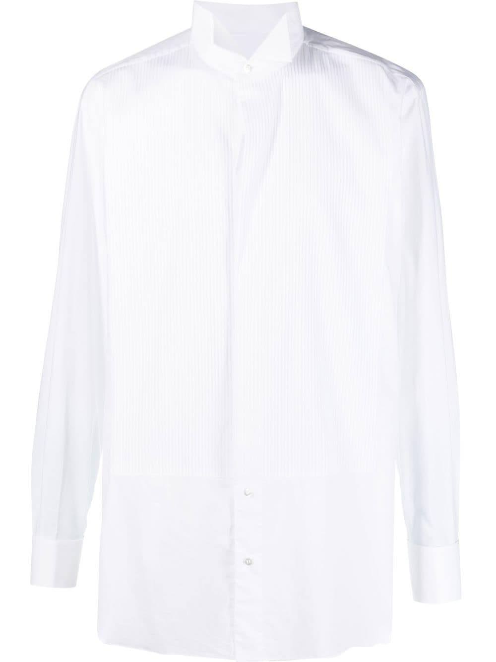 Shop Brioni Cotton Striped Shirt In White