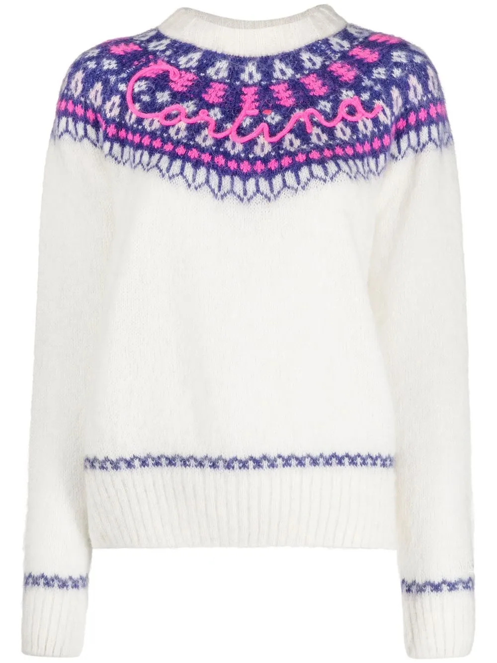 

MC2 Saint Barth patterned intarsia-knit jumper - White