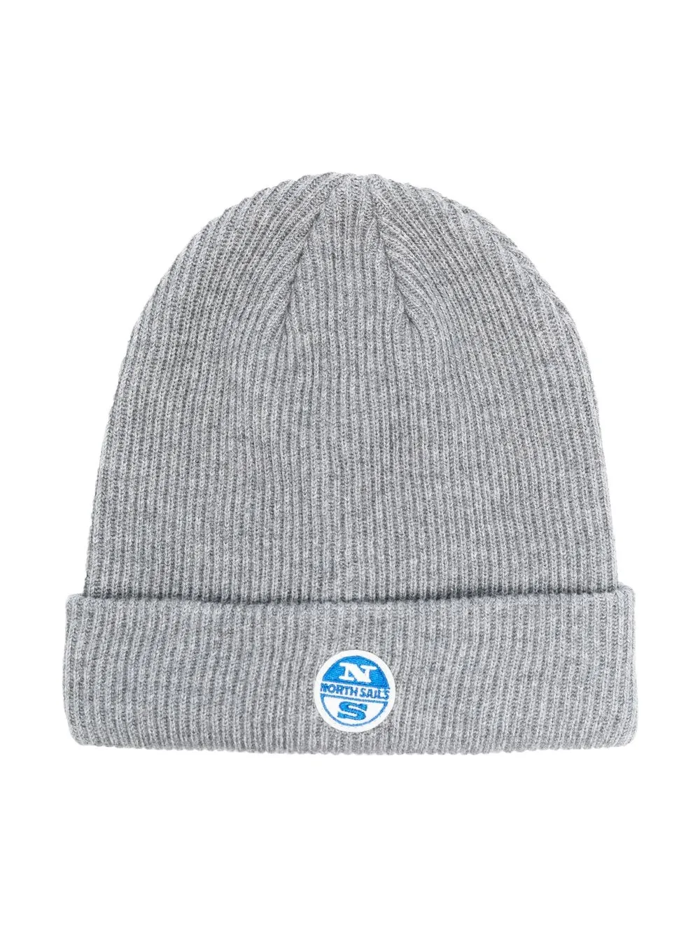 

North Sails Kids logo-patch detail knit beanie - Grey