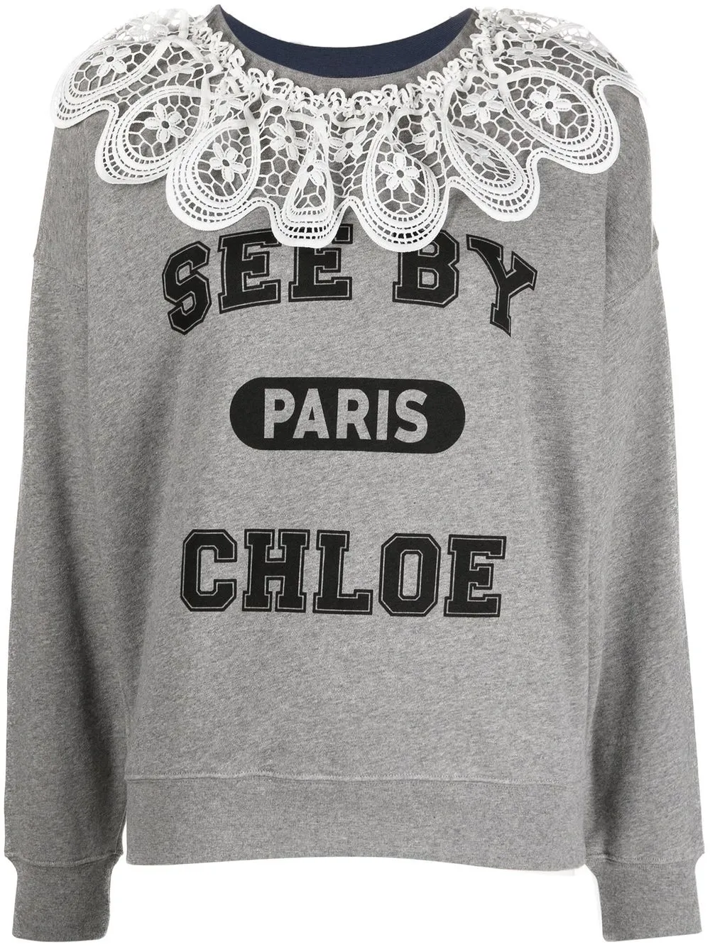 

See by Chloé Ruffle-Collared sweatshirt - Grey