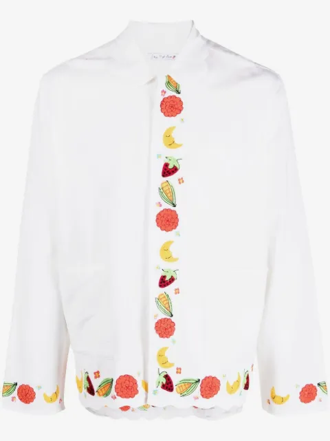 Sky High Farm Boticelli fruit-embroidered shirt