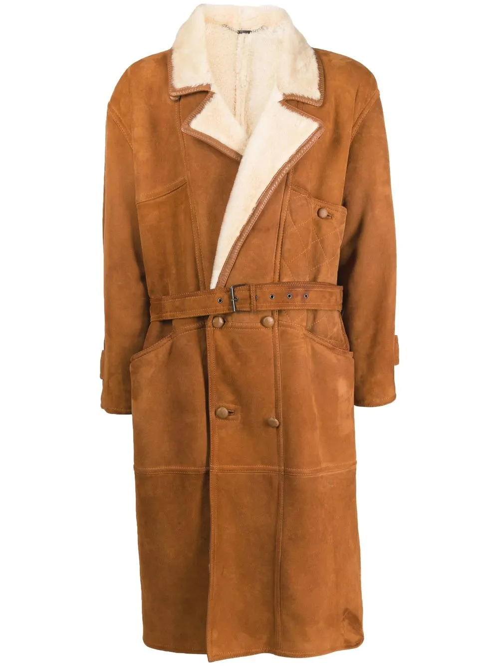 

A.N.G.E.L.O. Vintage Cult 1980s double-breasted suede coat - Orange