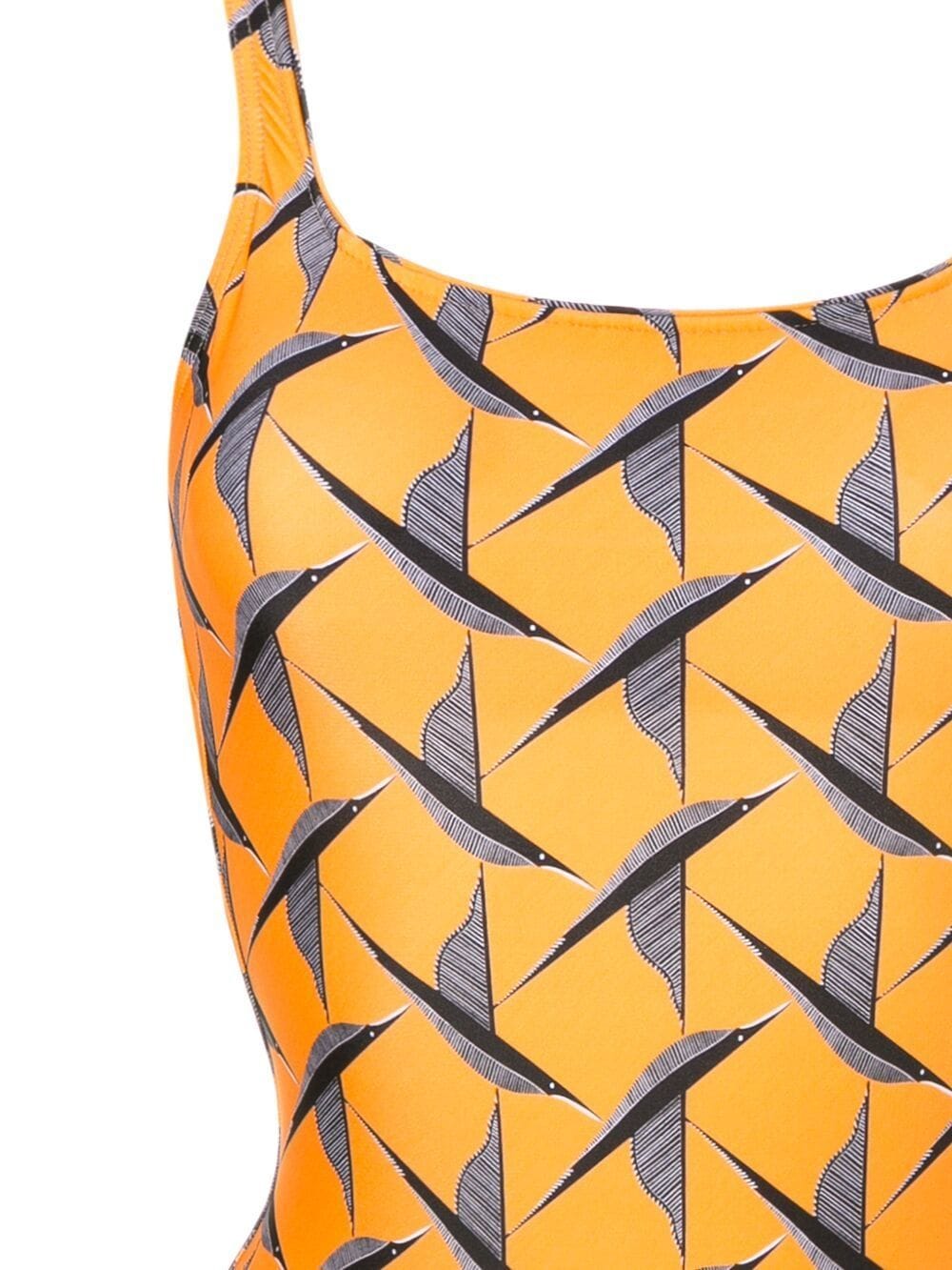 Shop Lygia & Nanny Hapuna Bird-print Swinsuit In Orange