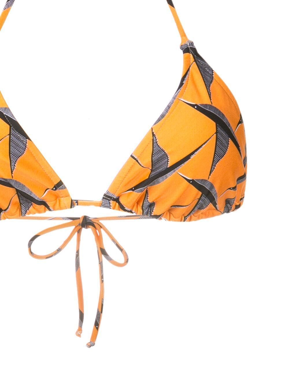Shop Lygia & Nanny Hanna Bird-print Bikini Top In Orange