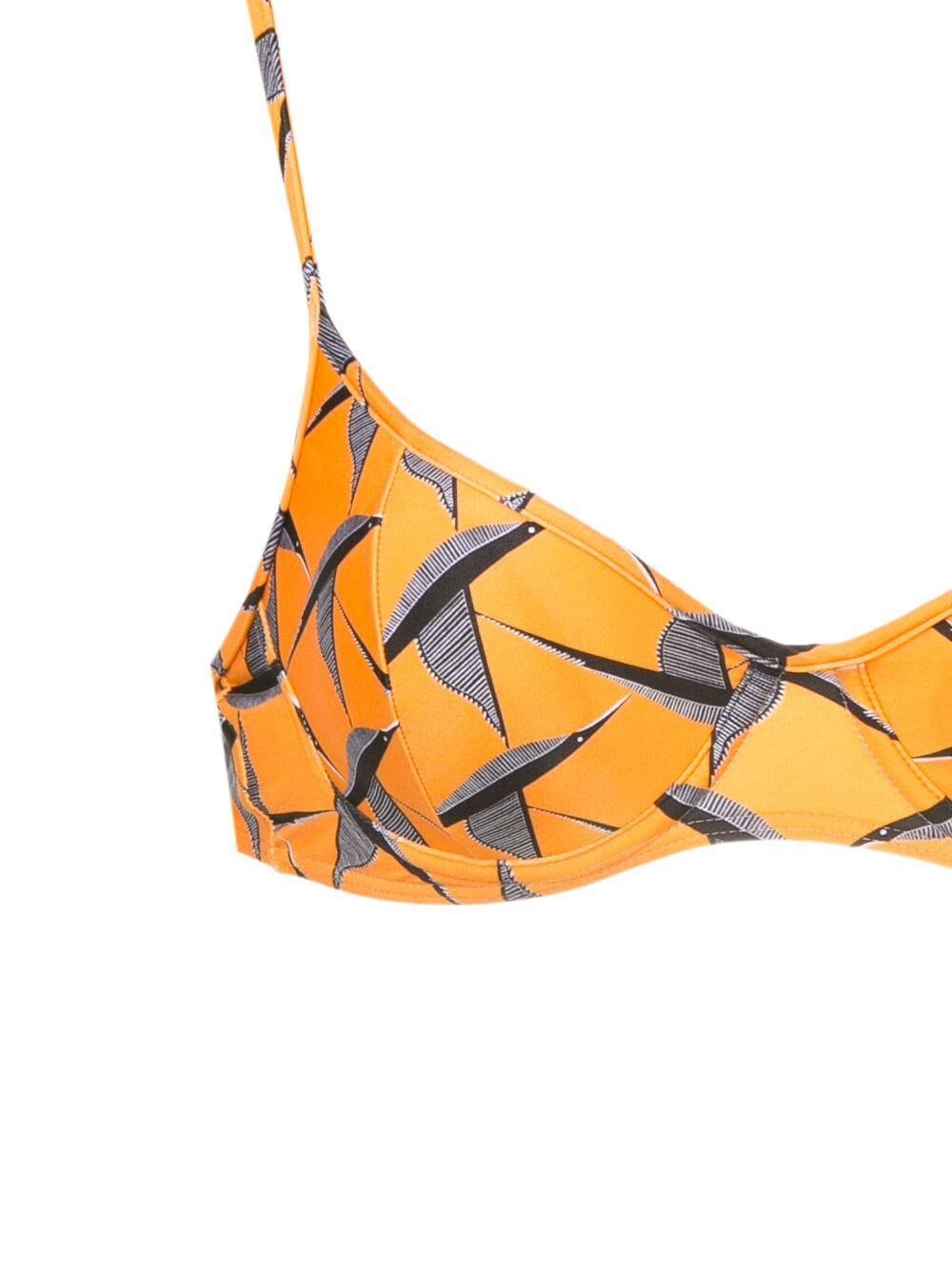 Shop Lygia & Nanny Fiji Bird-print Bikini Top In Orange