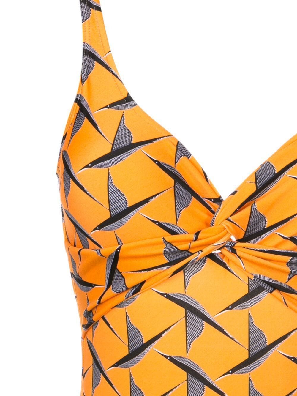 Shop Lygia & Nanny Adriana Twisted Swimsuit In Orange