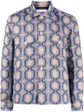 Corridor mosaic-print military jacket - Blue