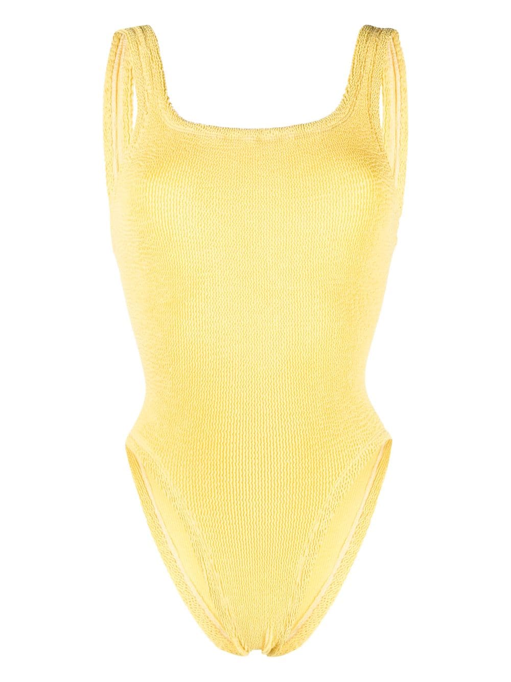 Hunza G square-neck crinkle-finish swimsuit