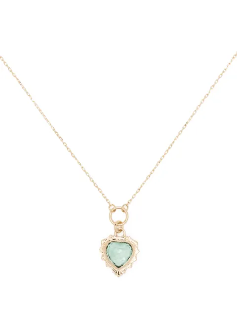 Foundrae 18kt yellow gold Miniature Medallion prasiolite drop necklace