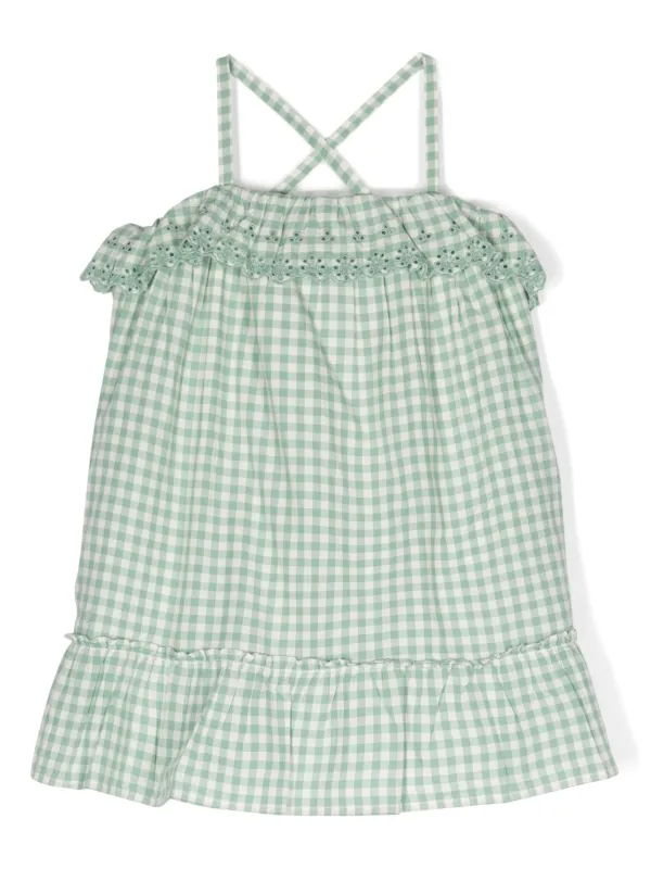 Green gingham dress hot sale