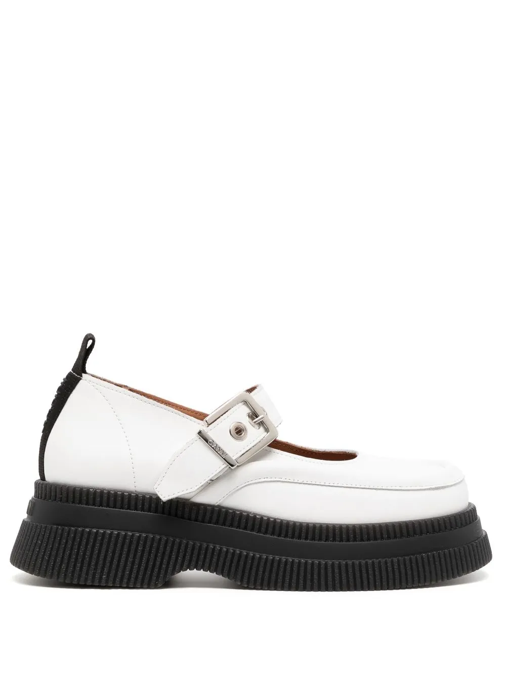 

GANNI buckle-fasten chunky sole loafers - White