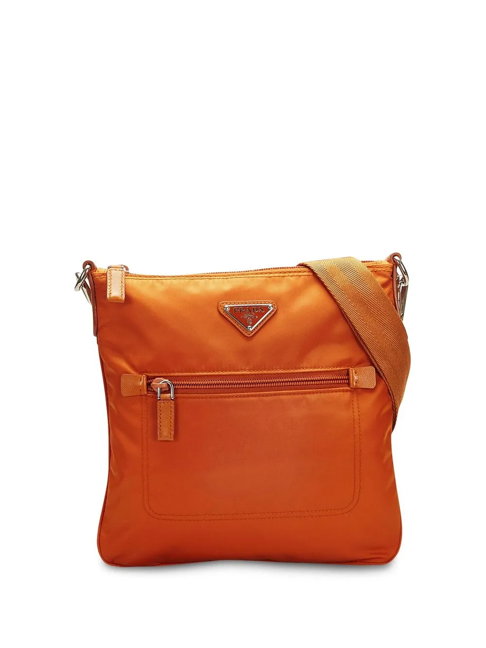 

Prada Pre-Owned Tessuto logo-plaque crossbody bag - Orange