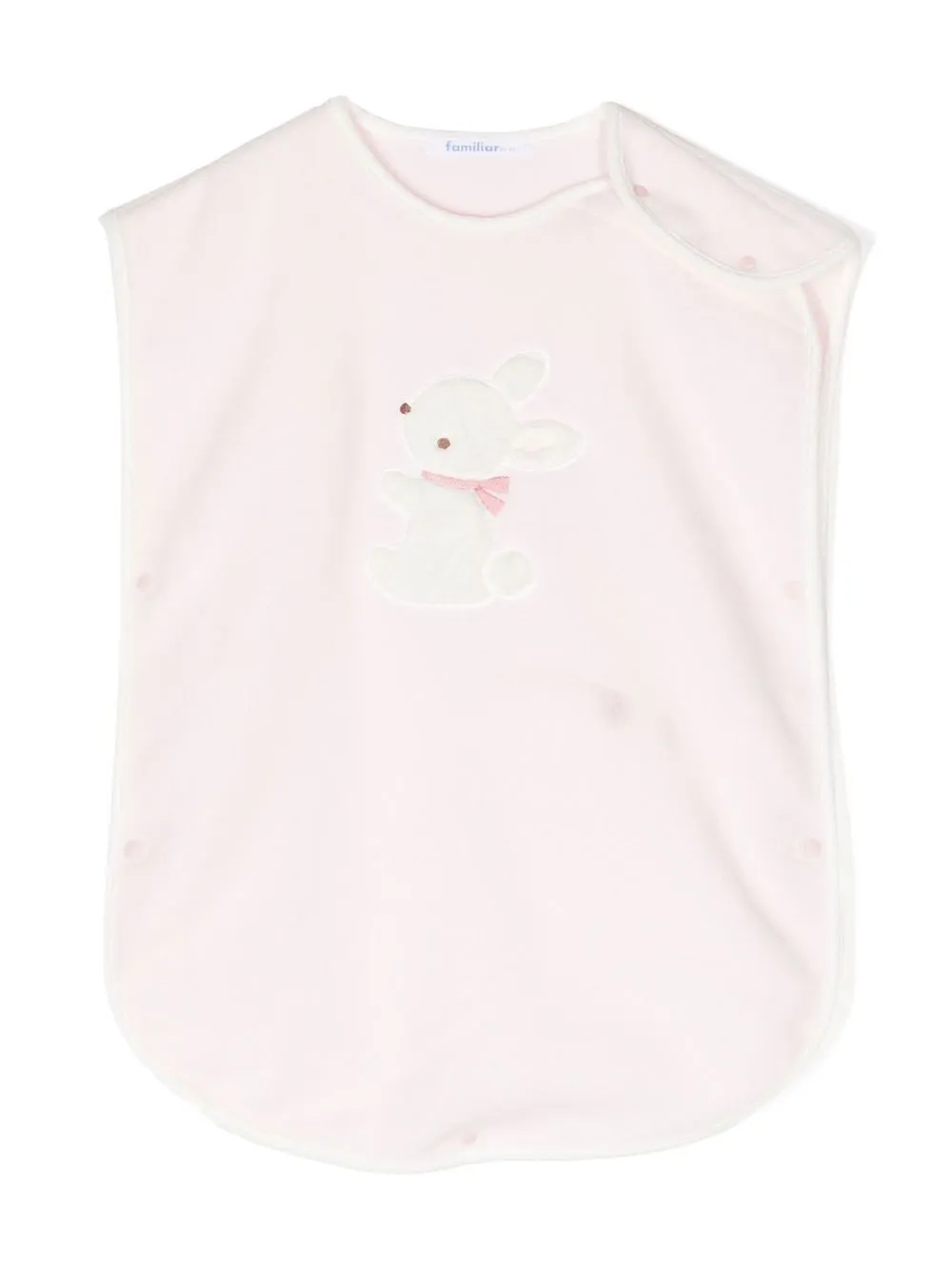 

Familiar bunny-embroidered bib - Pink