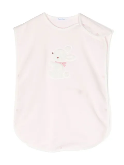 familiar bunny-embroidered bib